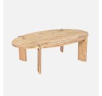 Sweeek: Table basse ovale en bois d'acacia naturel 120x65x36 cm à 143,99€ (au lieu de 179,99€)