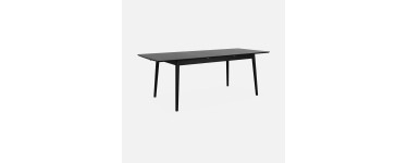 Sweeek: Table &agrave; manger extensible noire 6-8 places, MDF et placage ch&ecirc;ne &agrave; 299,99&euro; (au lieu de 399,99&euro;)