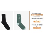Jules: 3 paires de chaussettes achetées = 2 paires supplémentaires offertes