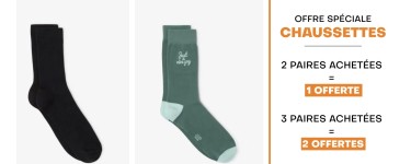 Jules: 3 paires de chaussettes achet&eacute;es = 2 paires suppl&eacute;mentaires offertes