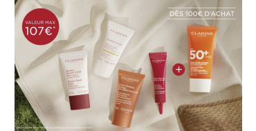 Clarins: 4 essentiels beaut&eacute; offerts d&egrave;s 80&euro; d'achat