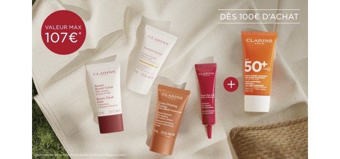 Clarins: 4 essentiels beauté offerts dès 80€ d'achat