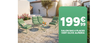 Carrefour: Salon bas 4 places vert olive Almeria &agrave; 199,99&euro;