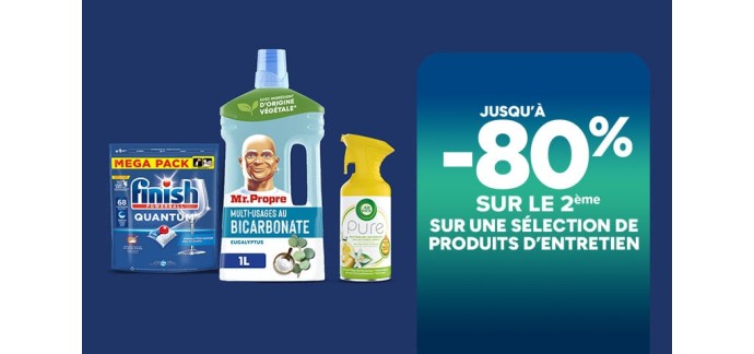 Carrefour: Produits d'entretien - 2&egrave;me &agrave; -80%
