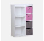 Sweeek: Meuble de rangement enfant Camille blanc - 7 compartiments, 4 paniers à 59,49€ (au lieu de 69,99€)