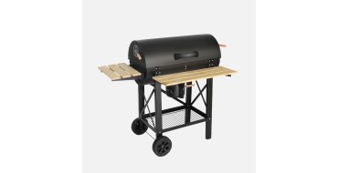 Sweeek: Barbecue charbon de bois grill et fumoir am&eacute;ricain acier noir - 2468 cm&sup2;, 10-12 couverts &agrave; 93,49&euro;