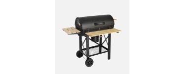 Sweeek: Barbecue charbon de bois grill et fumoir am&eacute;ricain acier noir - 2468 cm&sup2;, 10-12 couverts &agrave; 93,49&euro;