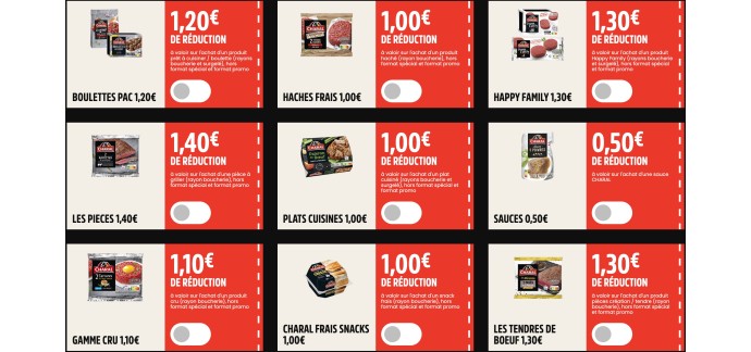 Charal: Bons de r&eacute;duction Charal &agrave; imprimer : jusqu'&agrave; 3&euro; offerts sur la viande 