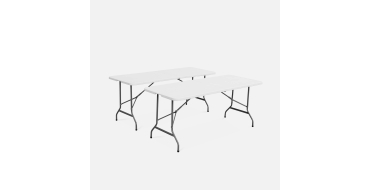 Sweeek: Lot de 2 tables de r&eacute;ception pliables 180cm, 12 places &agrave; 71,99&euro; (au lieu de 89,99&euro;)