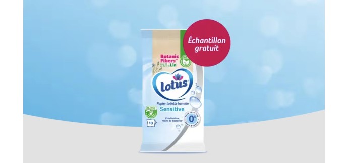 Lotus: &Eacute;chantillon gratuit de papier toilette humide Lotus