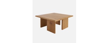 Sweeek: Table basse carr&eacute;e MDF effet ch&ecirc;ne 80x80x36cm &agrave; 116,99&euro; (au lieu de 129,99&euro;)