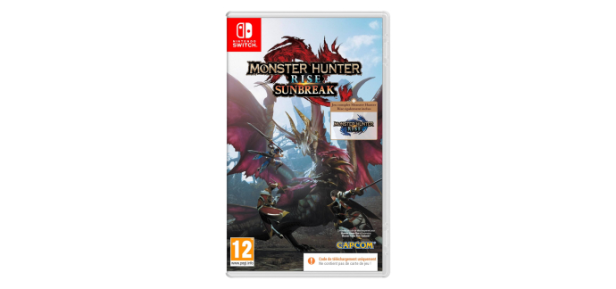 Amazon: Monster Hunter Rise Sunbreak (Switch D&eacute;mat&eacute;rialis&eacute;) &agrave; 22,10&euro; (au lieu de 29,99&euro;)