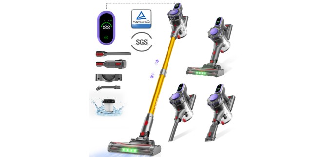 JoyBuy: Aspirateur sans fil Monsga MV3 - 45 kPa, 550 W, 50 min &agrave; 69,99&euro; (au lieu de 259,99&euro;)