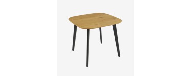 Sweeek: Table &agrave; manger carr&eacute;e effet ch&ecirc;ne 4 places - 90x90 cm, MDF &agrave; 143,99&euro; (au lieu de 179,99&euro;)