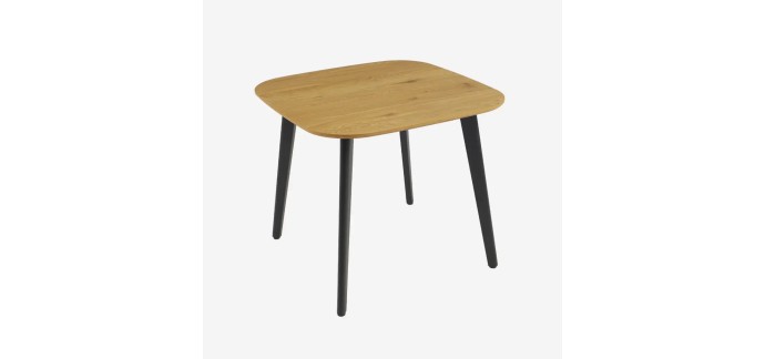 Sweeek: Table &agrave; manger carr&eacute;e effet ch&ecirc;ne 4 places - 90x90 cm, MDF &agrave; 143,99&euro; (au lieu de 179,99&euro;)