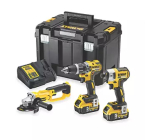 Screwfix: Pack de 3 outils sans fil DeWalt 18V Li-ion XR 2x5Ah &agrave; 529,99&euro; (au lieu de 629,99&euro;)