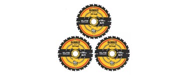 Screwfix: Lot de 3 lames de scie circulaire DeWalt 190x30mm 24 dents &agrave; 42,49&euro; (au lieu de 49,99&euro;)