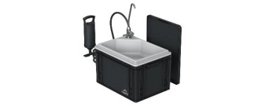 LIDL: CRIVIT Lavabo mobile - 5L eau propre, 5L eaux us&eacute;es, pompe manuelle &agrave; 34.99&euro; (au lieu de 39.99&euro;)