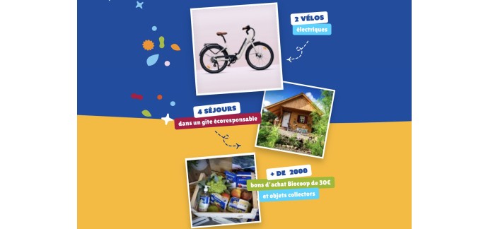 Biocoop: 2 v&eacute;los &eacute;lectriques + 4 s&eacute;jours + 2000 bons d'achat 30&euro; &agrave; gagner