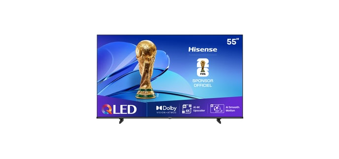 Conforama: TV QLED HISENSE 55E77Q 55" 4K UHD &agrave; 379&euro; (au lieu de 449&euro;)