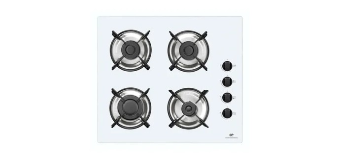 Cdiscount: Table de cuisson gaz CONTINENTAL EDISON 4 foyers verre blanc &agrave; 99,99&euro; (au lieu de 119,99&euro;)