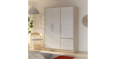 Cdiscount: Armoire bois agglom&eacute;r&eacute; ch&ecirc;ne et blanc L144,6cm &agrave; 289,99&euro; (au lieu de 329,99&euro;)