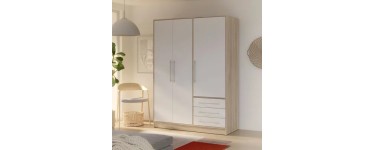 Cdiscount: Armoire bois agglom&eacute;r&eacute; ch&ecirc;ne et blanc L144,6cm &agrave; 289,99&euro; (au lieu de 329,99&euro;)