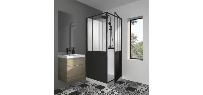Cdiscount: Cabine de douche GELCO 90x90x220 Style Industriel Noir &agrave; 679,99&euro; (au lieu de 799&euro;)