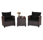 Cdiscount: Salon de jardin rotin 3 pi&egrave;ces - 2 fauteuils + table verre &agrave; 219,99&euro; (au lieu de 339,99&euro;)