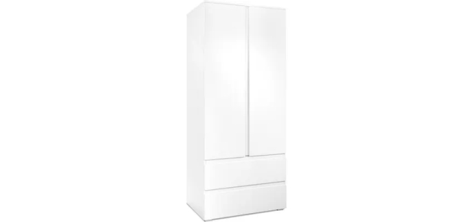 Cdiscount: Armoire Image 60A - 2 portes battantes, 2 tiroirs - L80xH191xP55 cm &agrave; 219,99&euro; (au lieu de 249,99&euro;)