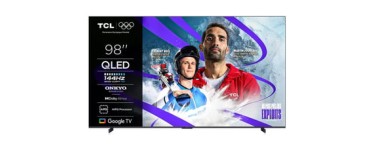 Conforama: T&eacute;l&eacute;viseur QLED TCL 98P81K - UHD 4K 98 pouces 248 cm &agrave; 1599&euro; (au lieu de 1799&euro;)