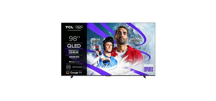 Conforama: T&eacute;l&eacute;viseur QLED TCL 98P81K - UHD 4K 98 pouces 248 cm &agrave; 1599&euro; (au lieu de 1799&euro;)