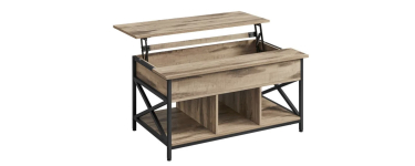 Cdiscount: Table basse relevable 60x100cm, rangement cach&eacute; &agrave; 69,99&euro; (au lieu de 101,99&euro;)