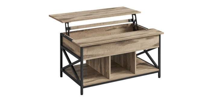 Cdiscount: Table basse relevable 60x100cm, rangement cach&eacute; &agrave; 69,99&euro; (au lieu de 101,99&euro;)