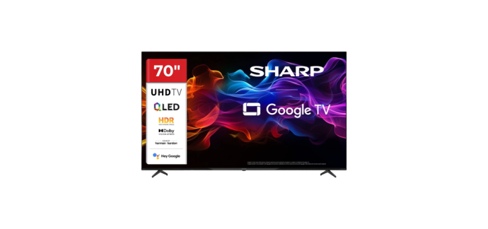 JoyBuy: TV SHARP 70" 4K UHD QLED Google TV &agrave; 499,99&euro; (au lieu de 699,99&euro;)