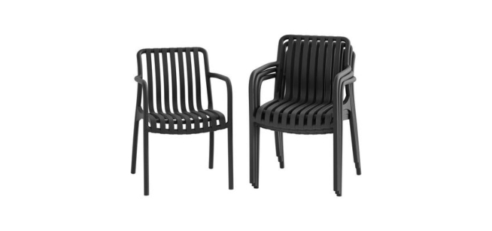 Cdiscount: Lot de 4 fauteuils de jardin SOLARIA empilables &agrave; 99,99&euro; (au lieu de 139,99&euro;)
