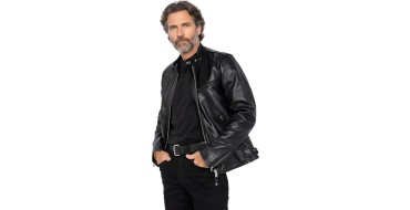Amazon: Blouson Schott 100% Cuir de vachette - Noir, Taille L &agrave; 134,41&euro; (au lieu de 335,73&euro;)
