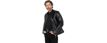 Amazon: Blouson Schott 100% Cuir de vachette - Noir, Taille L &agrave; 134,41&euro; (au lieu de 335,73&euro;)