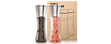 Amazon: Set de moulin &agrave; poivre et sel manuel WallEgo &agrave; 7,99&euro; (au lieu de 16,40&euro;)