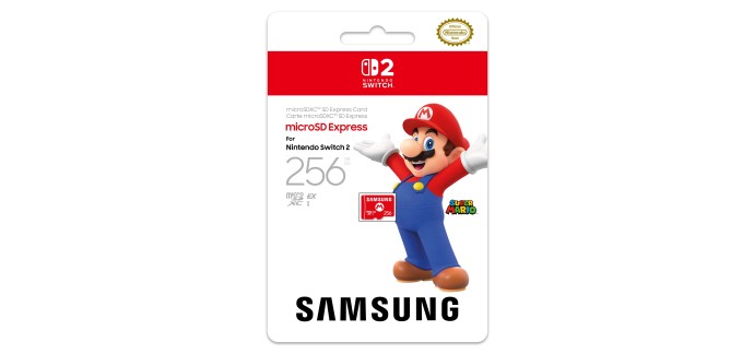 Amazon: Carte m&eacute;moire Micro SD Express Samsung 256 Go pour Nintendo Switch 2 &agrave; 36,99&euro; (au lieu de 53,16&euro;)