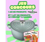 HappyVore: 1 an de produits HappyVore + cocotte Le Creuset&reg; + 4 assiettes &agrave; gagner