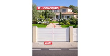 Lapeyre: 1 portail battant Valintia blanc (H1670 x L4000) (valeur  2599&euro;) &agrave; gagner