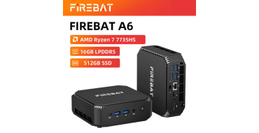 JoyBuy: Mini PC FIREBAT Ryzen 7 7735HS, Radeon 680M, 16 Go RAM, 512 Go SSD - écran à 389,99€