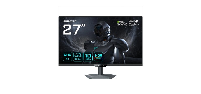 Amazon: Ecran PC Gigabyte G27Q20 27" QHD 200Hz 0.5ms &agrave; 144,9&euro;