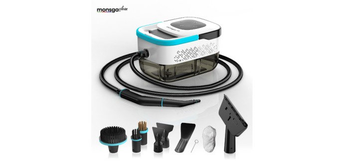 JoyBuy: Nettoyeur vapeur Monsga C2 - 1,6L, 6 niveaux, chauffe 15s &agrave; 39,99&euro; (au lieu de 249,99&euro;)