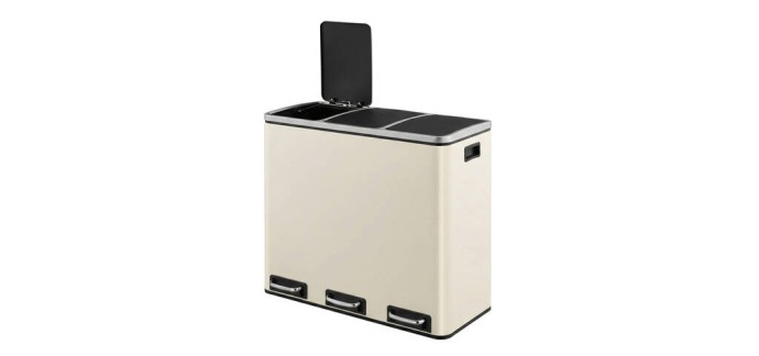 JoyBuy: Poubelle cuisine 3 compartiments SONGMICS HOME 3x18L beige &agrave; 118,99&euro; (au lieu de 237,99&euro;)