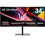Amazon: Ecran PC 34" LG Ultragear 34G630A-B.AEU - VA, WQHD, 240Hz à 270€ (au lieu de 339,79€)