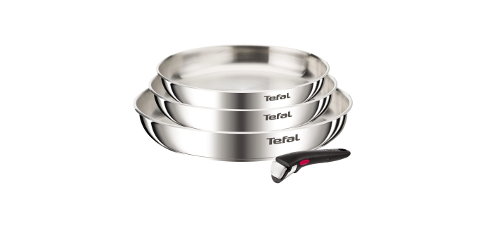 Amazon: Lot de 3 Po&ecirc;les Tefal Ingenio Emotion 22/24/28cm + Poign&eacute;e &agrave; 45,99&euro; (au lieu de 76&euro;)