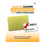 Aikuda: 1 MacBook Neo + carte cadeau 500&euro; (valeur 500&euro;) &agrave; gagner