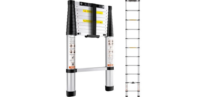 Amazon: Échelle télescopique Vevor aluminium 3,20m à 52,55€ (Prime)